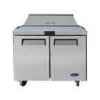 image of Atosa USA MSF3610GR 36" Two Section Sandwich/Salad Prep Table w/ 2 Doors, 8.7 cu. ft.