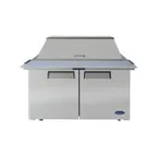 image of Atosa USA MSF8306GR 48" Two Section Mega Top Sandwich/Salad Prep Table w/ 2 Doors, 18 Pans