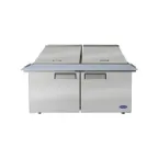 image of Atosa USA MSF8307GR 60" Two Section Mega Top Sandwich/Salad Prep Table w/ 2 Doors, 24 Pans