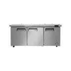 image of Atosa USA MSF8308GR-NTCV 72" 3-Section Mega Top Sandwich Prep Table, 30 Pans, Stainless Steel