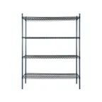 image of Atosa USA MWSSE246074 4-Shelf Slate Gray Epoxy Coated Shelving Kit w/ 74" Posts - 24" x 60"