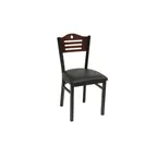 image of ATS 77CB Wood Back Restaurant Side Chair with Cutout, Specify Seat, 1-1/8" Square Metal Tubing