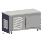 image of Atlas Metal INFTR-4 63" Mobile Solid Top Unit with Refrigerated Base, (10) Pan, 8.0 cu. ft.