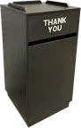 image of ATS TR1-BLK Trash Receptacle, C-Style, 23"W X 23"D X 45"H