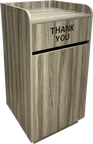 image of ATS TR1-GRY Trash Receptacle, C-Style, 23"W X 23"D X 45"H