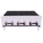 image of BakeMax BACGG36-6 36" Countertop Gas Radiant Charbroiler w/ (3) Burners, 90.000 BTU