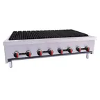 image of BakeMax BACGG48-8 48" Countertop Gas Radiant Charbroiler w/ (4) Burners, 120.000 BTU