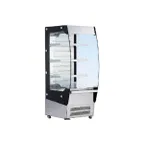 image of BakeMax BMGG019 19" Vertical Refrigerated Display Case, Stainless Steel, 3 Shelves, 7.75 cu. ft.