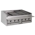 image of Bakers Pride L-48RS-C 48" Low Profile Countertop Gas Radiant/Lava Rock Charbroiler, 150.000 BTU