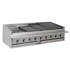 image of Bakers Pride L-72RS-C 72" Low Profile Countertop Gas Radiant/Lava Rock Charbroiler, 195.000 BTU