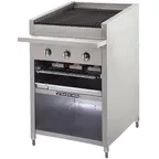 image of Bakers Pride F-24RS-C 24" Floor Model Gas Radiant/Lava Rock Charbroiler w/ Cabinet Base, 60.000 BTU