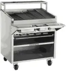 image of Bakers Pride F-48RS-C 48" Floor Model Gas Radiant/Lava Rock Charbroiler w/ Cabinet Base, 150.000 BTU