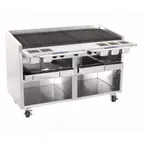 image of Bakers Pride F-60RS-C 60" Floor Model Gas Radiant/Lava Rock Charbroiler w/ Cabinet Base, 195.000 BTU