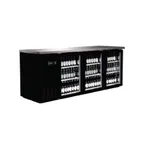 image of Serv-Ware BB4-24G-HC 73" 3 Section Back Bar Cooler with Glass Door