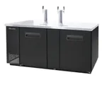 image of Blue Air BDD69-3B-HC 69" 2 Door 2 Tower Keg Cooler, (3) 1/2 Barrel, Black