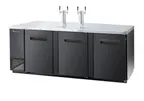 image of Blue Air BDD90-4B-HC 90" 3 Door 2 Tower Keg Cooler, (4) 1/2 Barrel, Black