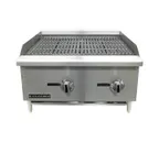 image of Black Diamond BDECTC-24/NG 24" Countertop Gas Radiant Charbroiler w/ (2) Burners, 60.000 BTU