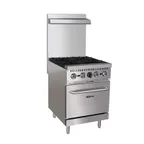 image of Adcraft BDGR-24/NG 24" Natural Gas Restaurant Range w/ (4) Open Burners, (1) Standard Oven,150.000 BTU 