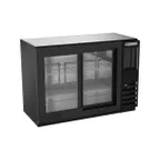 image of Beverage Air BB48HC-1-F-GS-B-27 48" 2 Section Black Back Bar Cooler with Glass Door