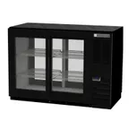 image of Beverage Air BB48HC-1-GS-F-PT-B 48" Pass-Thru Glass Door Back Bar Refrigerator 