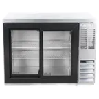 image of Beverage Air BB48HC-1-GS-S-27 48" 2 Section Black Back Bar Cooler with Glass Door