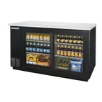 image of Beverage Air BB58HC-1-F-GS-B 59" 2 Section Black Back Bar Cooler with Glass Door