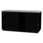 image of Beverage Air BB68HC-1-F-B 69" 2 Section Black Back Bar Cooler with Solid Door