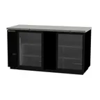 image of Beverage Air BB68HC-1-G-B 69" 2 Section Black Back Bar Refrigerator with Glass Door