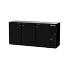 image of Beverage Air BB72HC-1-F-B 72" 3 Section Black Back Bar Refrigerator with Solid Door