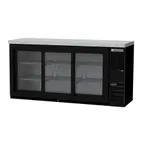 image of Beverage Air BB72HC-1-F-GS-B-27 72" 3 Section Back Bar Refrigerator with Glass Door