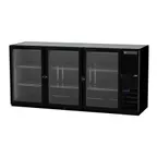 image of Beverage Air BB72HC-1-FG-B 72" 3 Section Back Bar Refrigerator with Glass Door
