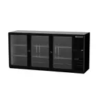 image of Beverage Air BB72HC-1-G-B 72" Three Section Back Bar Cooler with Glass Door, 19.92 cu. ft.