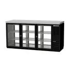 image of Beverage Air BB72HC-1-G-PT-B-27 72" Pass-Thru Glass Door Back Bar Refrigerator