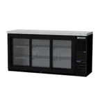 image of Beverage Air BB72HC-1-GS-B-27 72" Three Section Back Bar Cooler with Glass Door, 19.92 cu. ft.