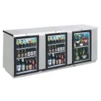 image of Beverage Air BB72HC-1-GS-S-27 72" 3 Section Back Bar Cooler with Glass Door