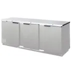 image of Beverage Air BB94HC-1-F-S 95" Three Section Back Bar Cooler with Solid Door, 37.82 cu. ft.