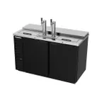 image of Beverage Air DD58HC-1-C-B 59" Draft Beer Cooler w/ 3 Kegs, 21.86 cu. ft., 2 Single-Tap Towers