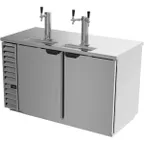 image of Beverage Air DD58HC-1-S 59" Draft Beer Cooler w/ 3 Kegs, 21.86 cu. ft., 1 Single & 1 Dual-Tap Towers