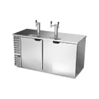 image of Beverage Air DD68HC-1-S 69" Draft Beer Cooler w/ 3 Kegs, 25.93 cu. ft., 1 Single & 1 Dual-Tap Towers