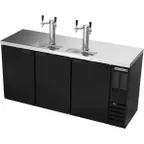 image of Beverage Air DD72HC-1-B 72" Draft Beer Cooler w/ 3 Kegs, 19.95 cu. ft., 2 Dual-Tap Towers