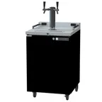 image of Beverage Air DZ24-1-B Dual Zone 24" Keg Cooler, Black, 7.44 cu ft, 4 1/6-Barrel Kegs, 2-Tap, Comp