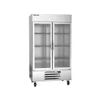 image of Beverage Air HBF44HC-1-G 47" 2-Section Glass Door Reach-In Freezer, Bottom Mounted, 44 cu. ft., Stainless Steel