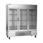 image of Beverage Air HBR72HC-1-G 75" 3-Section Reach-In Refrigerator w/ 3 Glass Full Doors, Bottom Mount, 1/2 hp, 69 cu. ft.