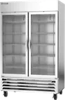 image of Beverage Air HBRF49HC-1-A-G 52" 2-Sections Reach-In Refrigerator Freezer Combo w/ 2 Glass Doors