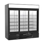 image of Beverage Air MMR66HC-1-B 75" Three Glass Door Merchandiser Refrigerator in Black, 64.4 cu. ft.