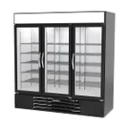 image of Beverage Air MMR72HC-1-B 75" Three Glass Door Merchandiser Refrigerator in Black, 68.5 cu. ft.