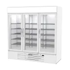 image of Beverage Air MMR72HC-1-W 75" Three Glass Door Merchandiser Refrigerator in White, 68.5 cu. ft.