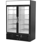 image of Beverage Air MMRR49HC-1-A-BW 52" Dual Temp 2 Glass Door Merchandiser in Black, 42 cu. ft.