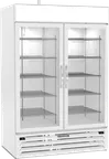 image of Beverage Air MMRR49HC-1-A-WW 52" Dual Temp 2 Glass Door Merchandiser in White, 42 cu. ft.
