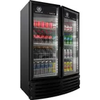 image of Beverage Air MT21-1B 39" 2-Section Marketeer Glass Door Merchandiser in Black, 16.77 cu. ft.